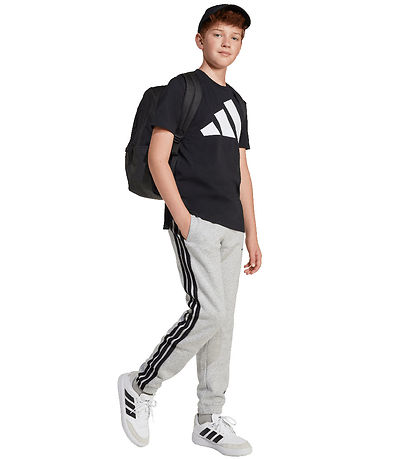 adidas Performance T-Shirt - J BL Tee 160 - Schwarz/Weiß m. Logo