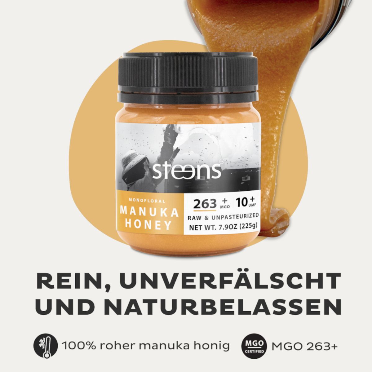 STEENS Manuka Honig MGO 263+ I UMF10+, 225g