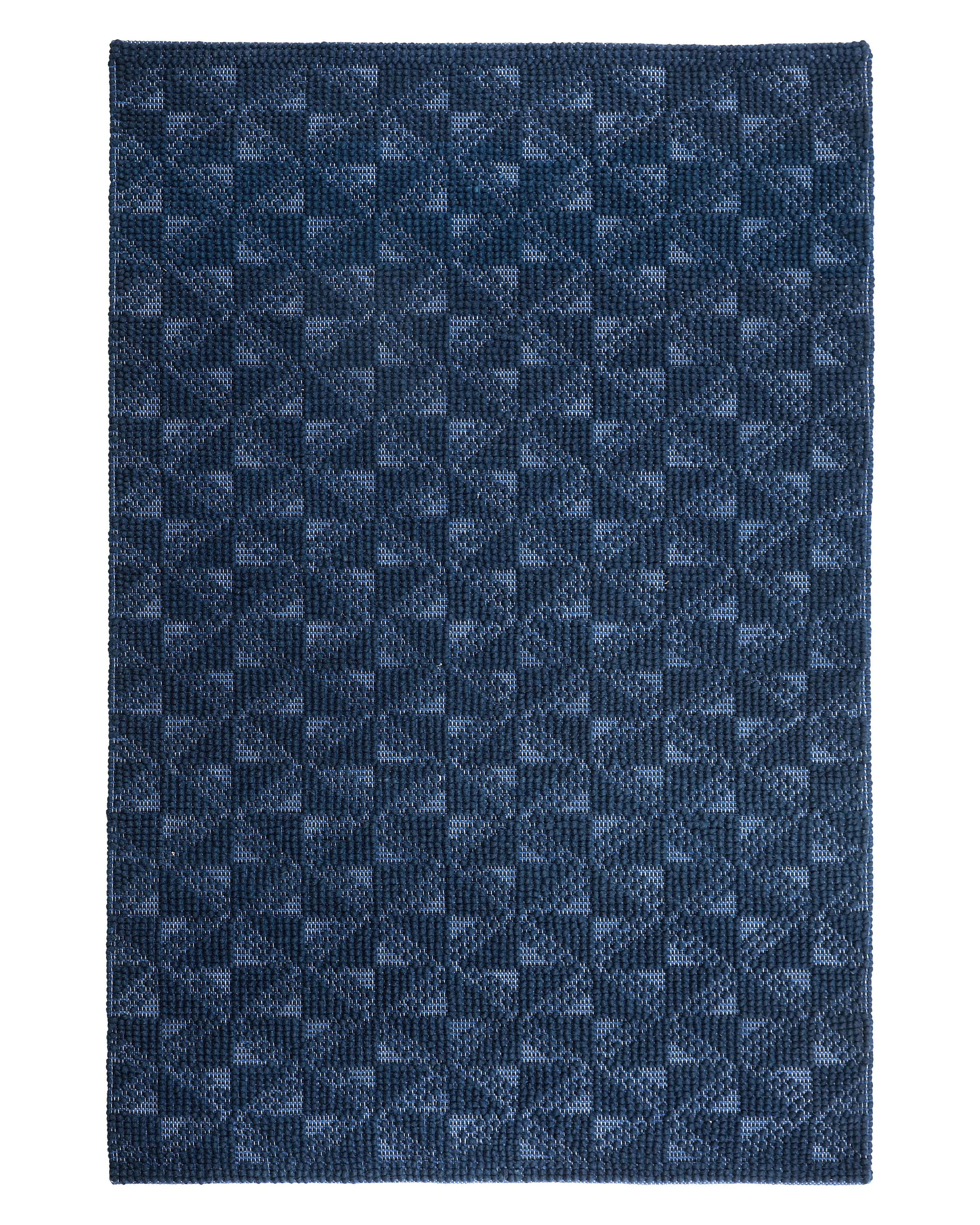 Vloerkleed SAVRAN Marineblauw 140 x 200 cm Wol
