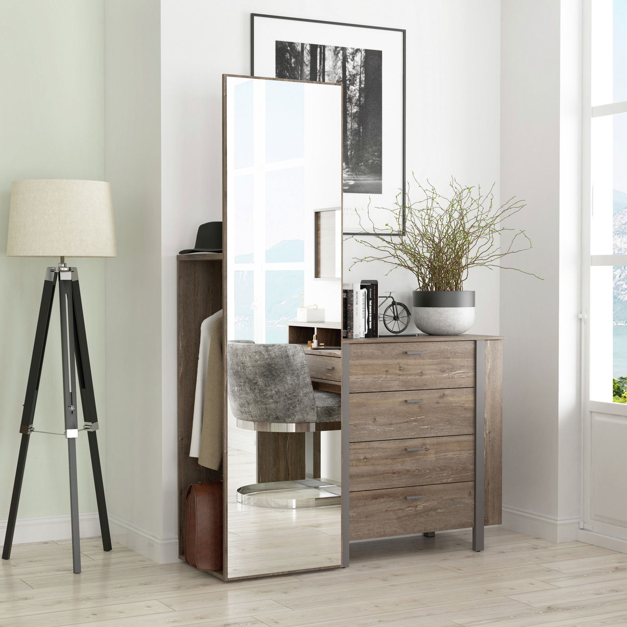 Hom´in Kommode mit Spiegel MANHATTAN