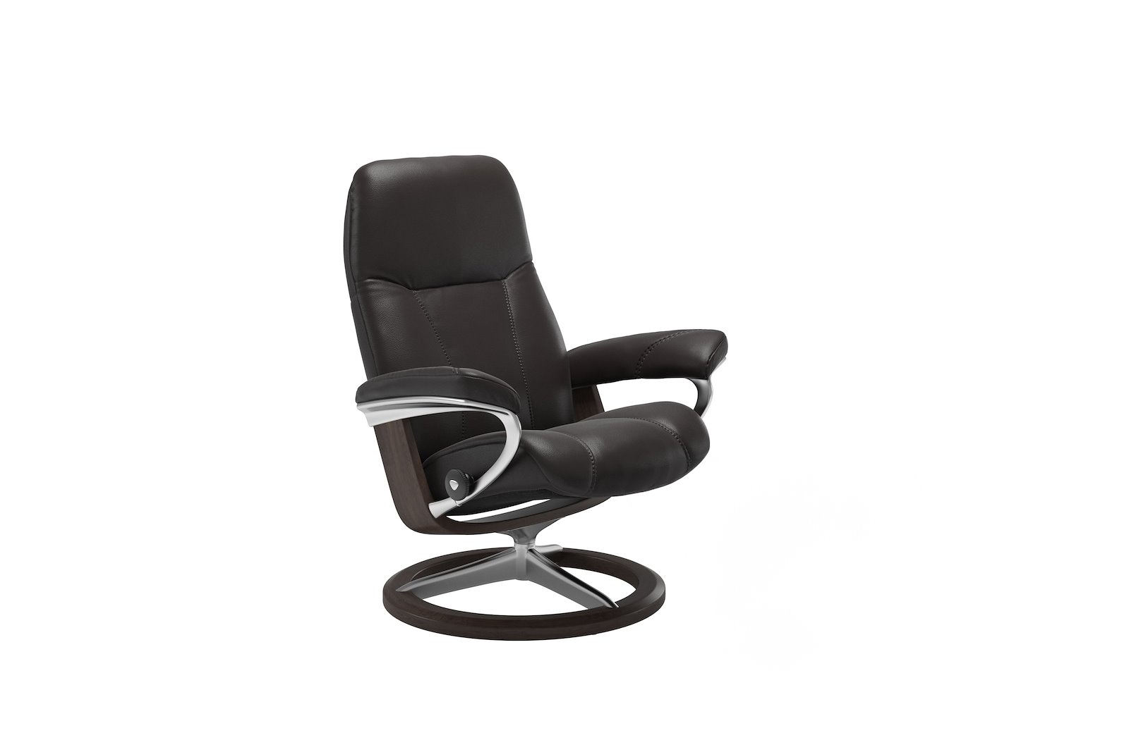 Consul lenestol Hud Noblesse Dark Brown -  Signature Chrome  - Wengebeiset