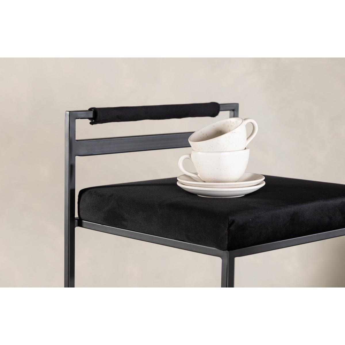 Svea - Pano barkruk 66 cm - velvet - zwart