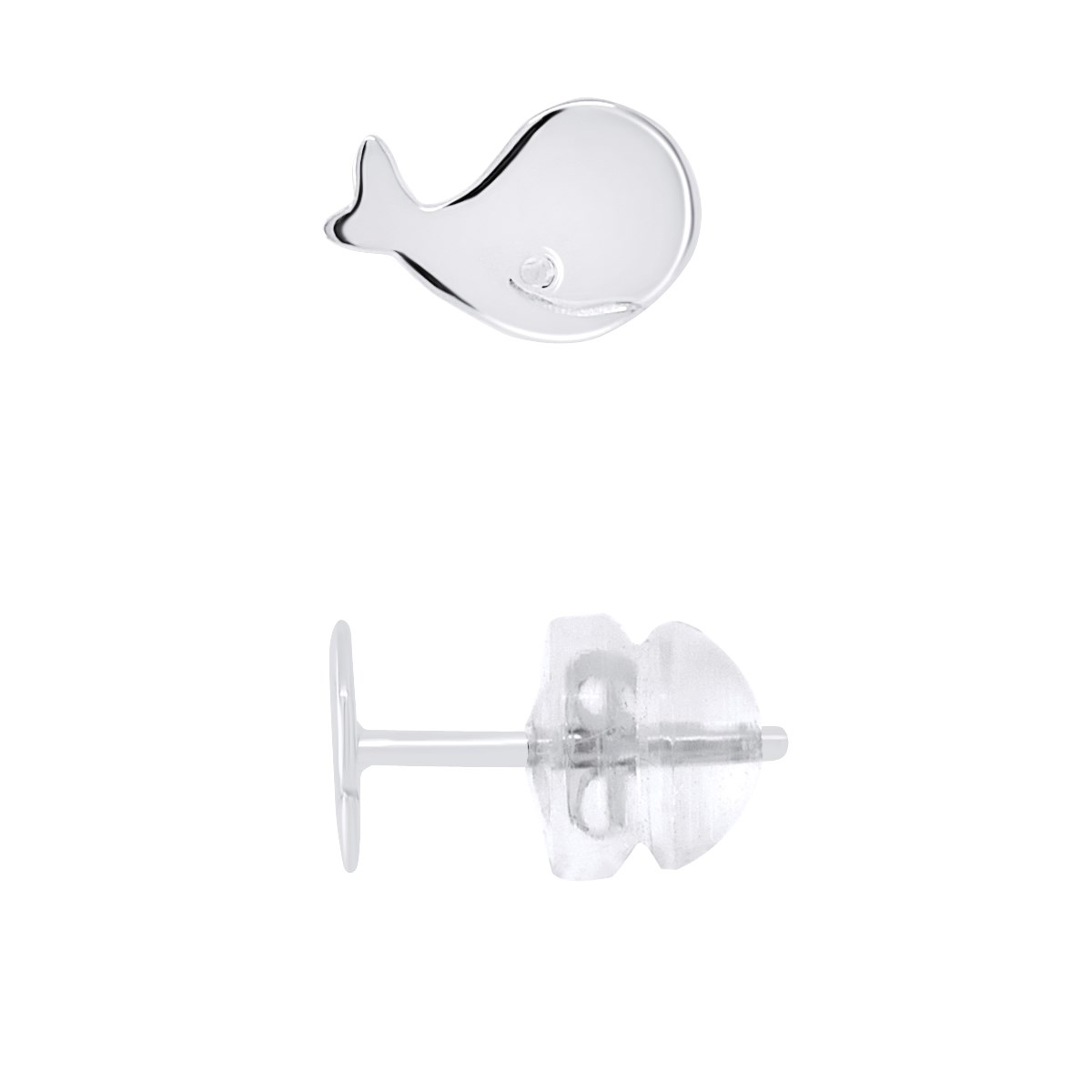 Boucles d'Oreilles BALEINE - Or Blanc
