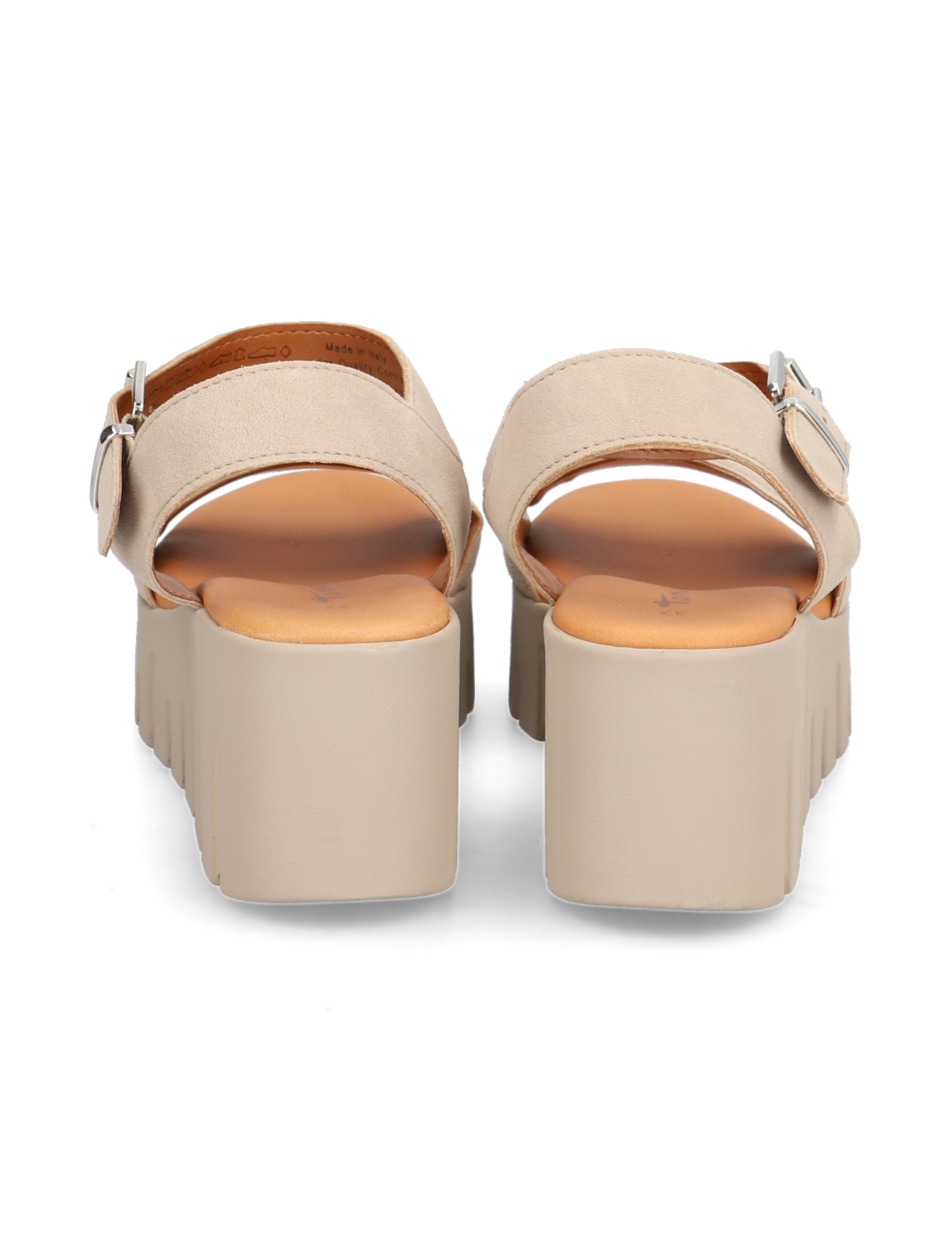 Veloursleder Keilsandale