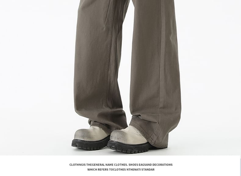 AXEN - Mid Rise Plain Loose Fit Jeans