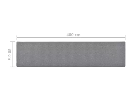 Tapis de couloir gris foncé 80x400 cm