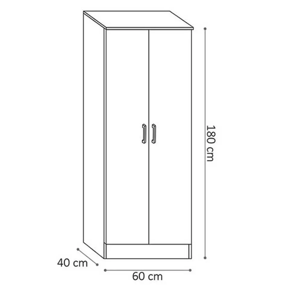 Opbergkast Ray 60cm met 2 deuren en 4 legplanken - sonoma eik