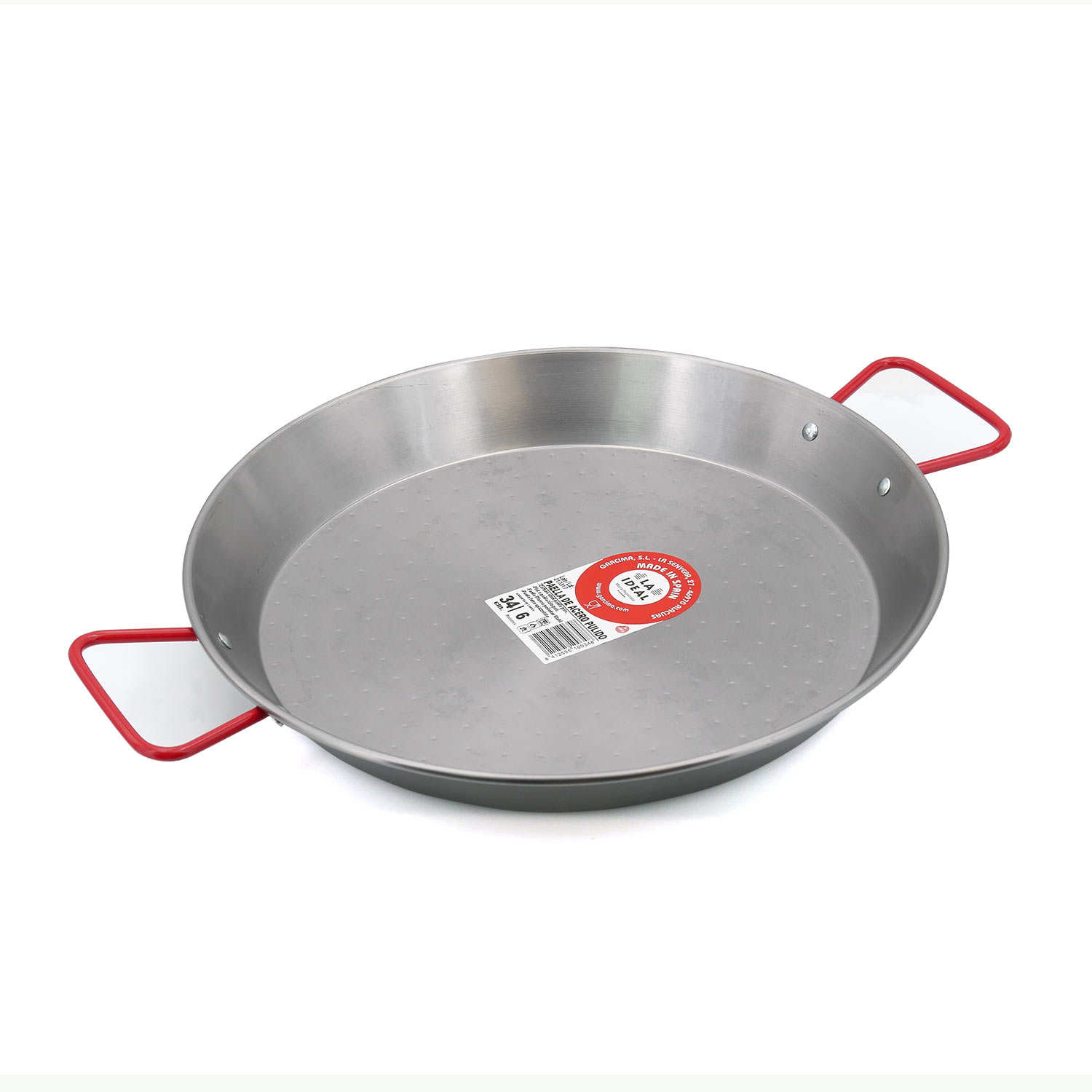 Plat à paella en acier poli - 6 portions (34cm)