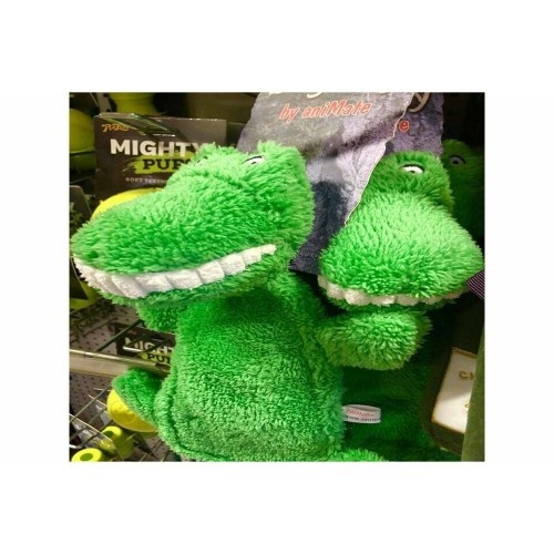 Crocodilo de pelúcia verde animado para cães