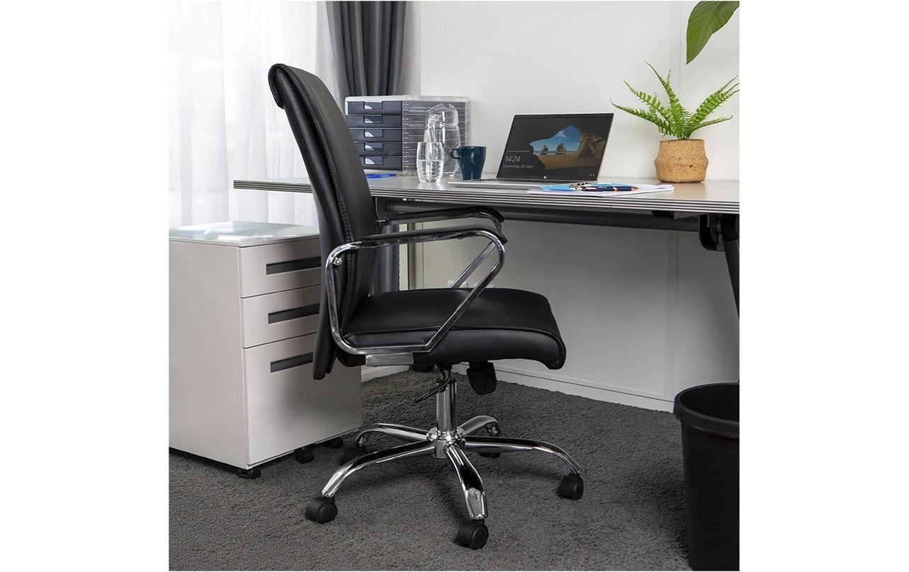 Bürostuhl Comfort Schwarz<br>Drehbarer Stuhl mit Armlehnen