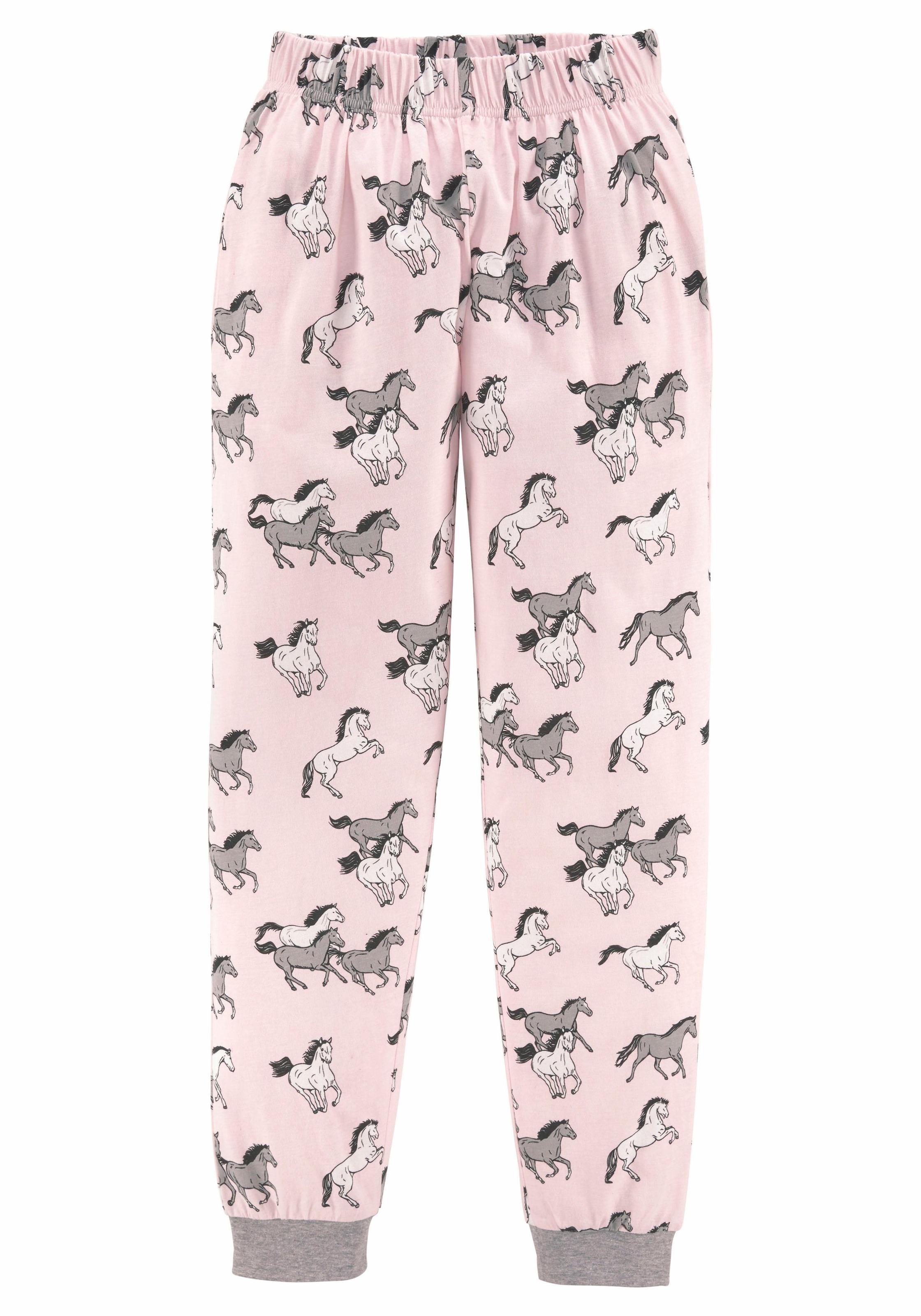 petite fleur Pyjama 1 Stück, 2 Stk. tlg., Schlafanzug in langer Form mit Pferde Print