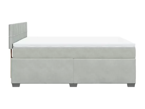 Sommier à lattes de lit et matelas Gris clair 160x200cm Velours