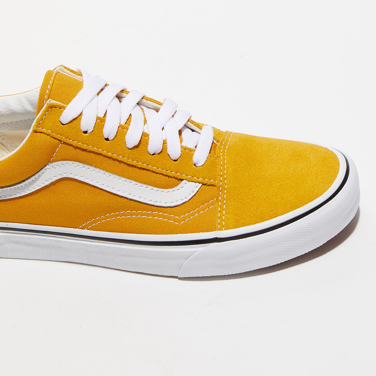 Vans Baskets en Velours de Cuir & Toile Old Skool jaunes