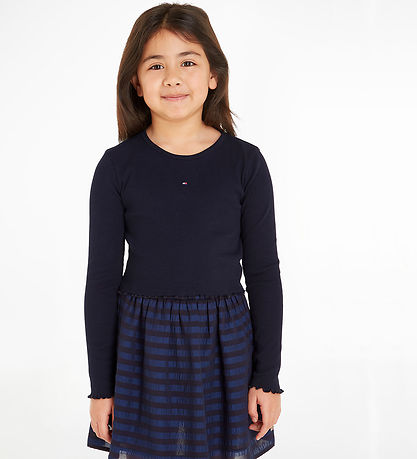 Tommy Hilfiger Bluse - Essential Rib - Desert Himmel