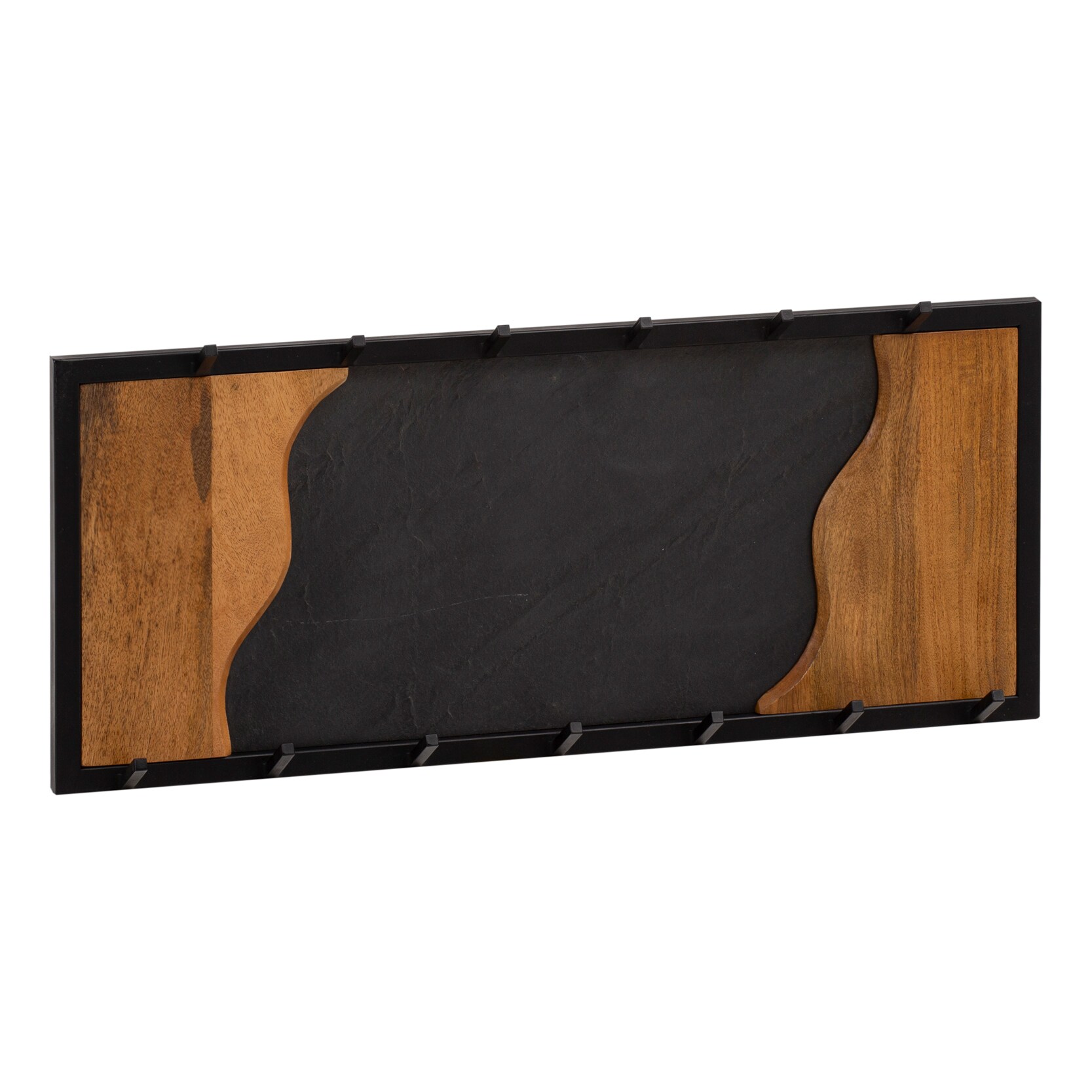 Wandgarderobe FineBuy Hakenleiste Steinoptik 80 cm Garderobe Flur Holz Modern
