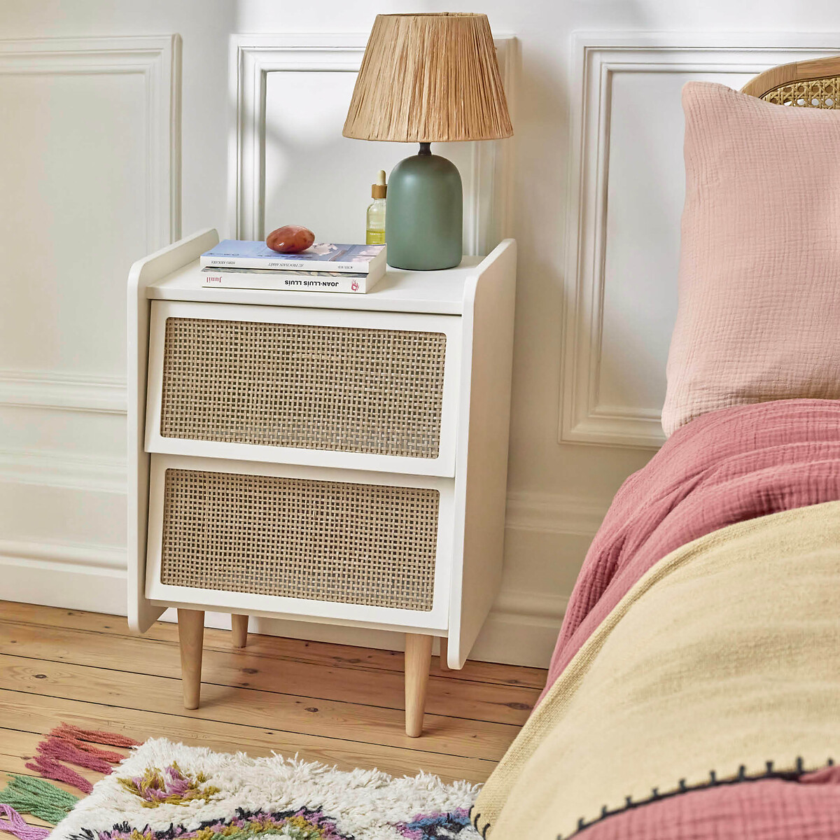 LA REDOUTE INTERIEURS<br>Mesa de cabeceira de vime com 2 gavetas, Kaya