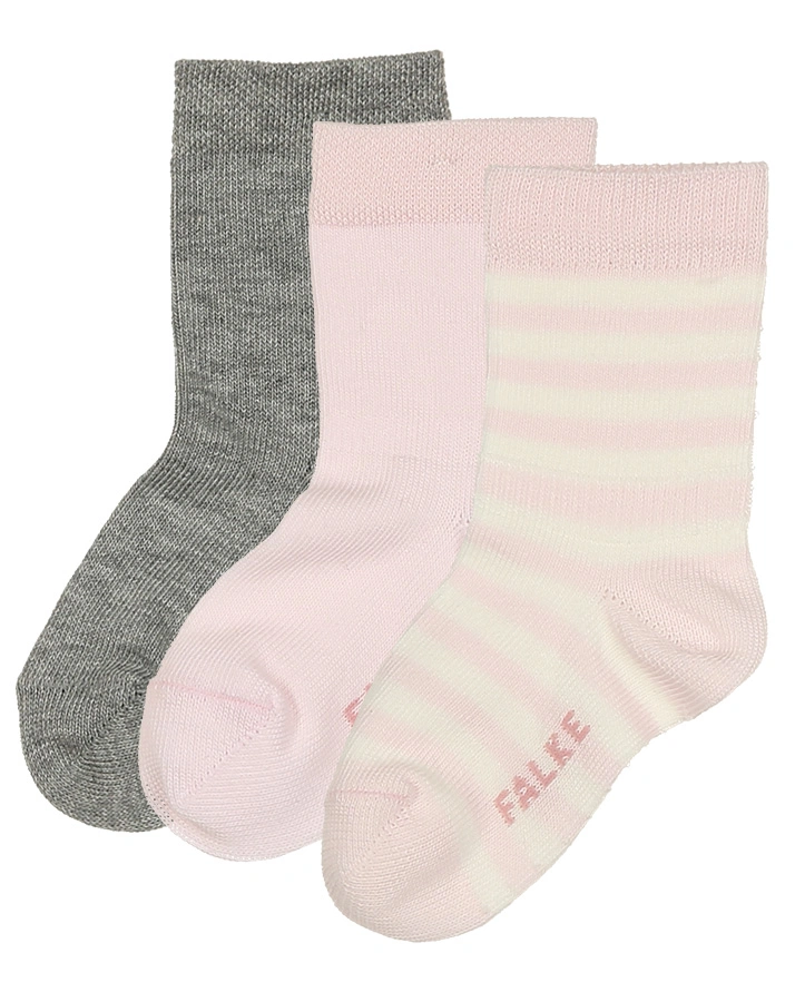 Strümpfe UNI & STRIPES 3er Pack in rosa/grau
