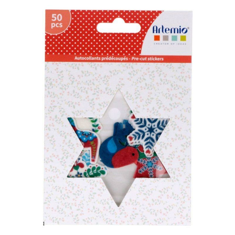 50 stickers en papier washi - folk