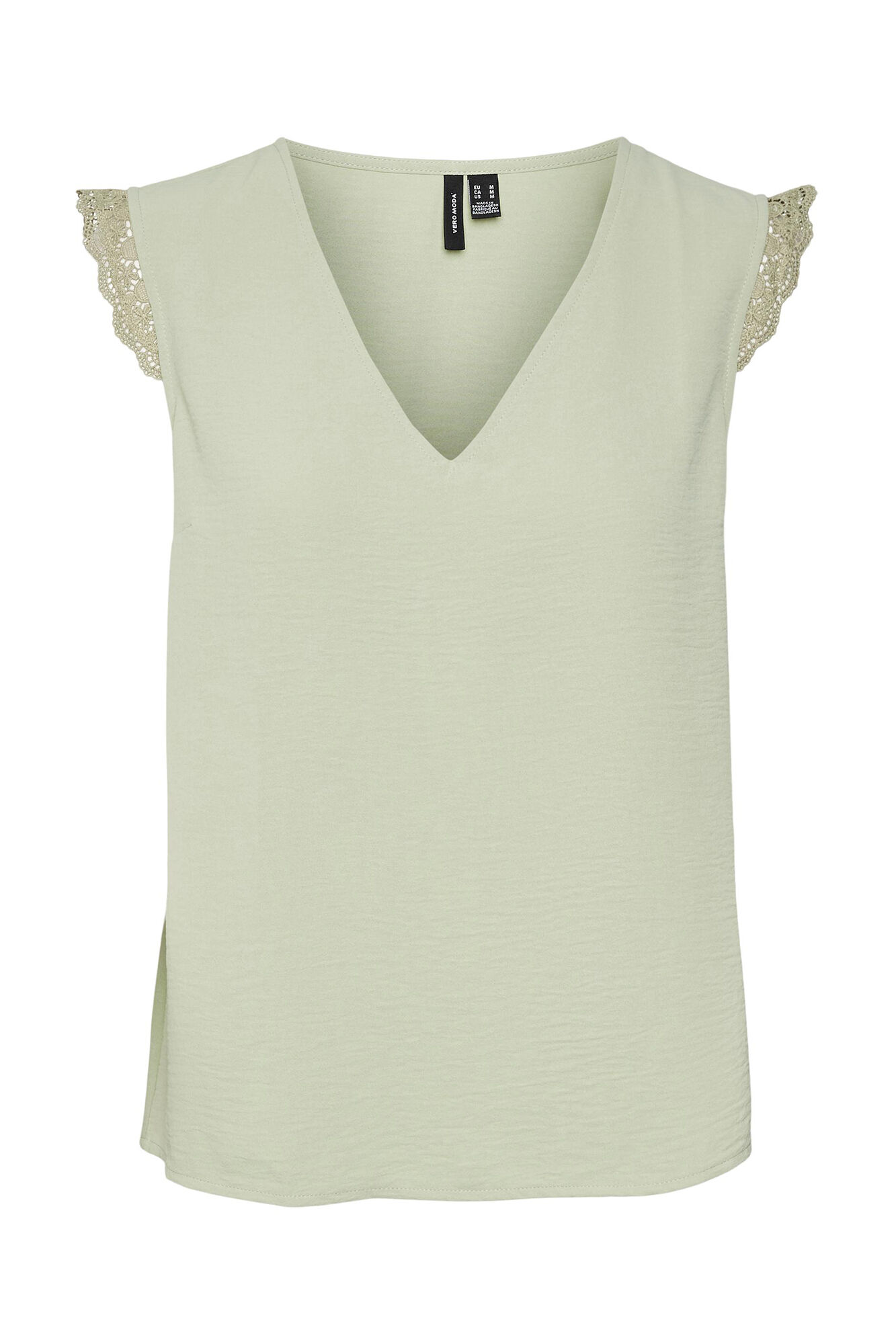 Blusa sem mangas com decote em V - Verde