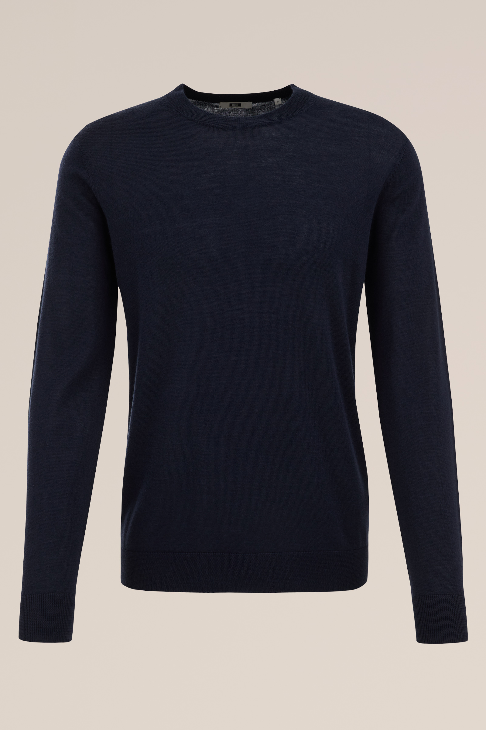 trui van merinowol Fundamentals Marineblauw