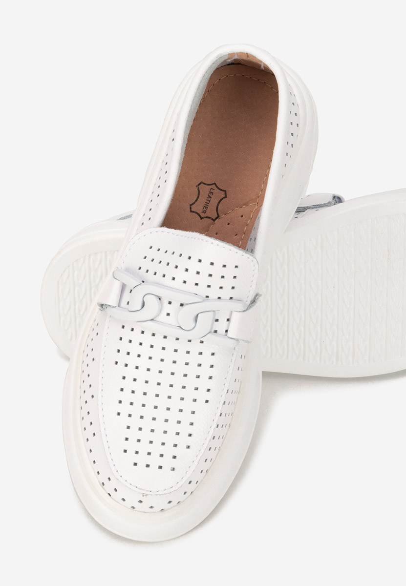 Mocassins semelle epaisse blancs Valerina