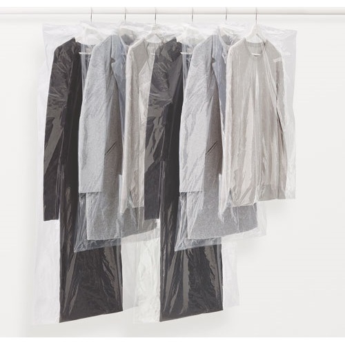 Housse vêtements - anti-mites - taille S et L - transparente - lot de 6 ass