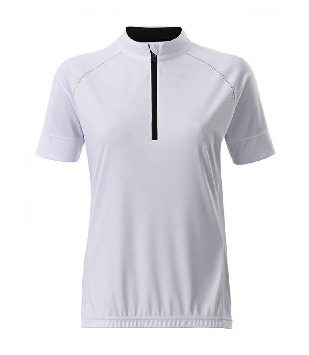 maillot cycliste demi zip - FEMME - JN513 - blanc