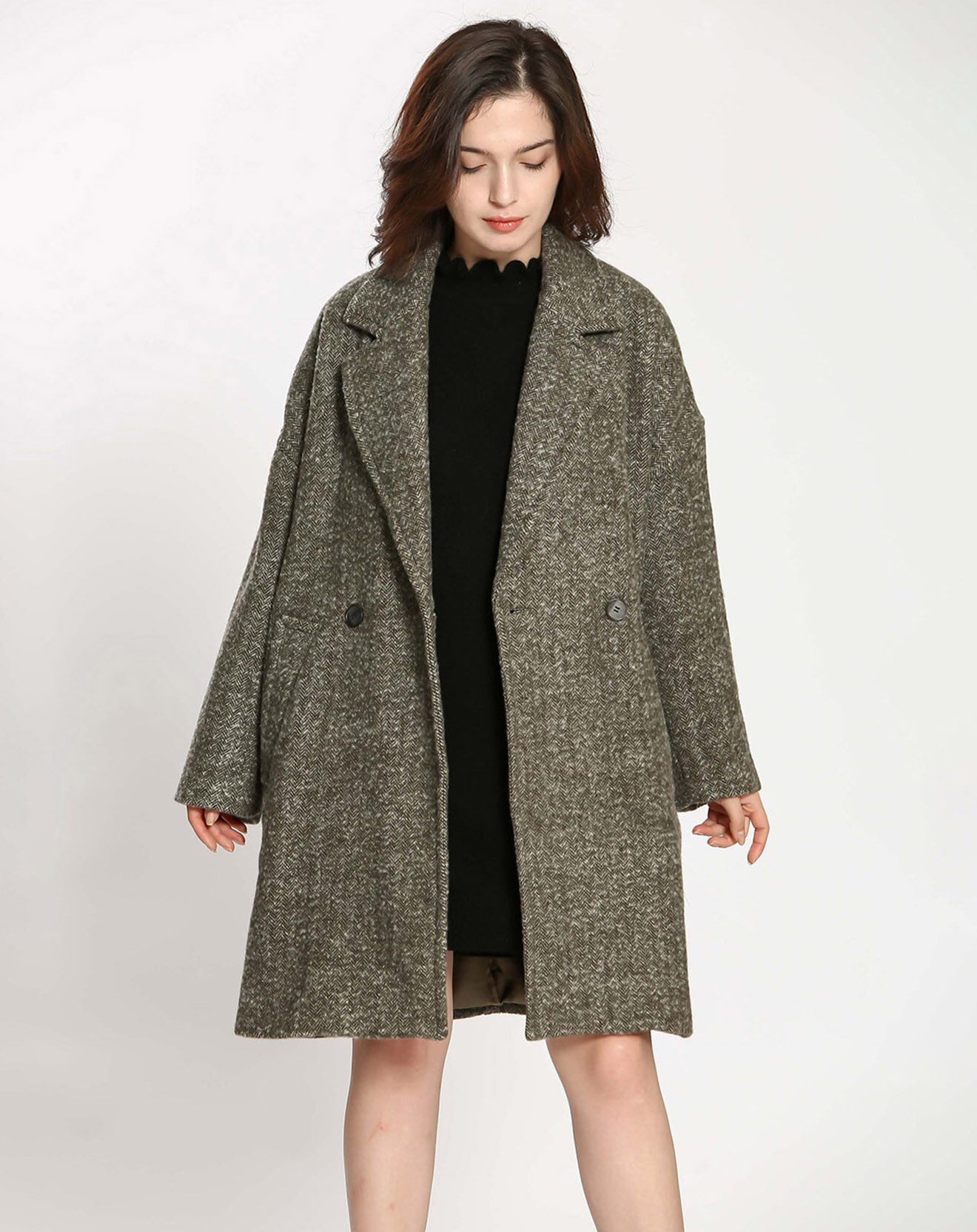 See u Soon Manteau en Laine mélangée Elisabeth khaki