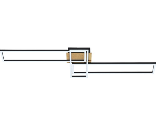 LED plafondlamp CCT dimbaar 55W 4400 lm 2700-5000 K 10,5x104x9 cm zwart + afstandsbediening + nachtlampfunctie + timer