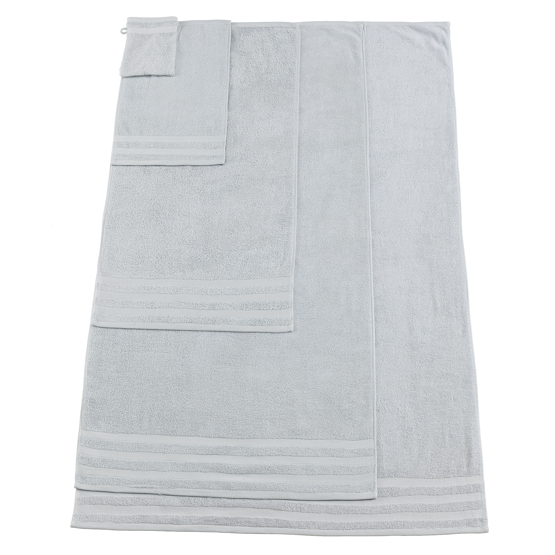 Waschhandschuh - silber - Baumwolle