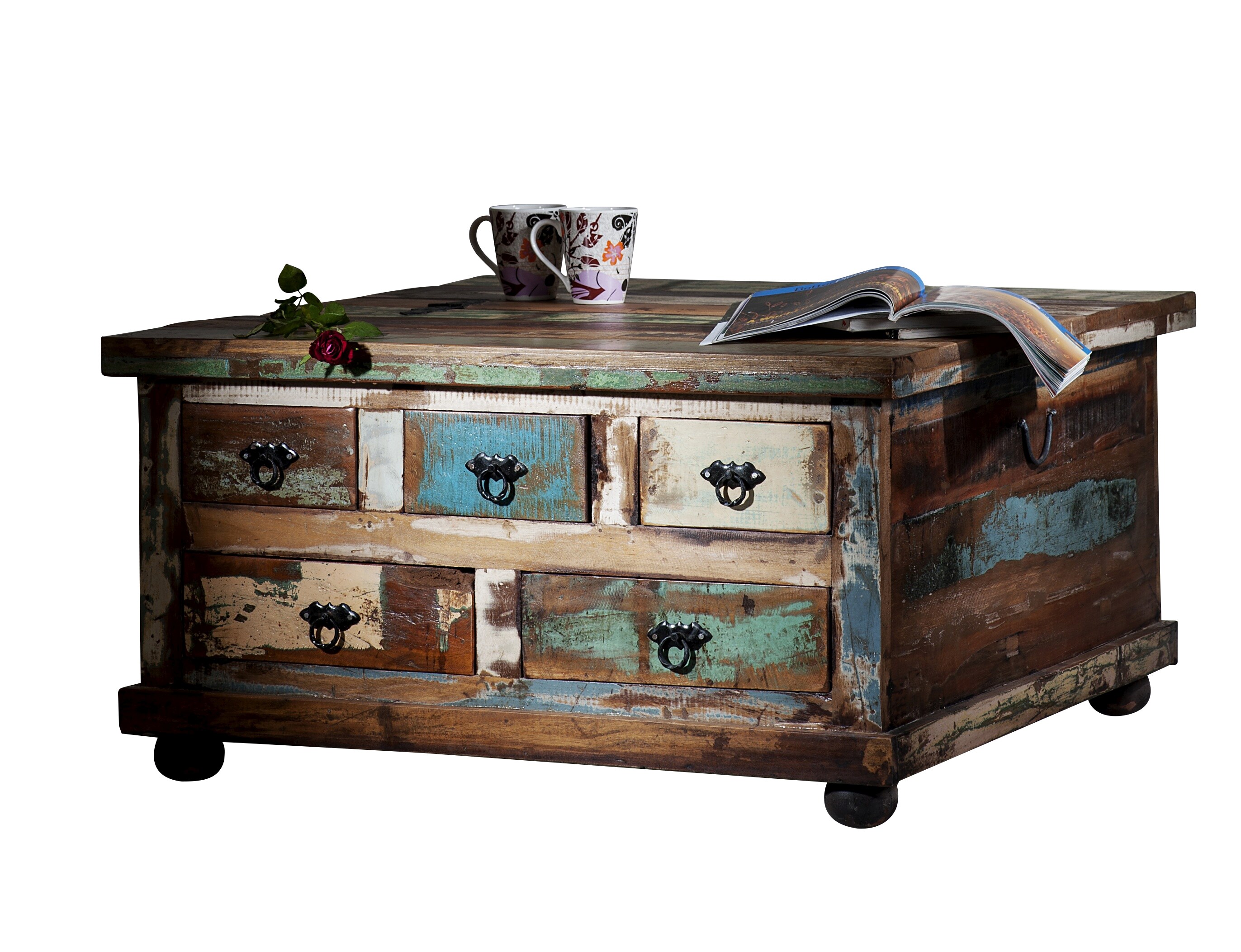 Couchtischtruhe Altholz Couchtisch Wohnzimmer Tisch Beistelltisch Sofatisch