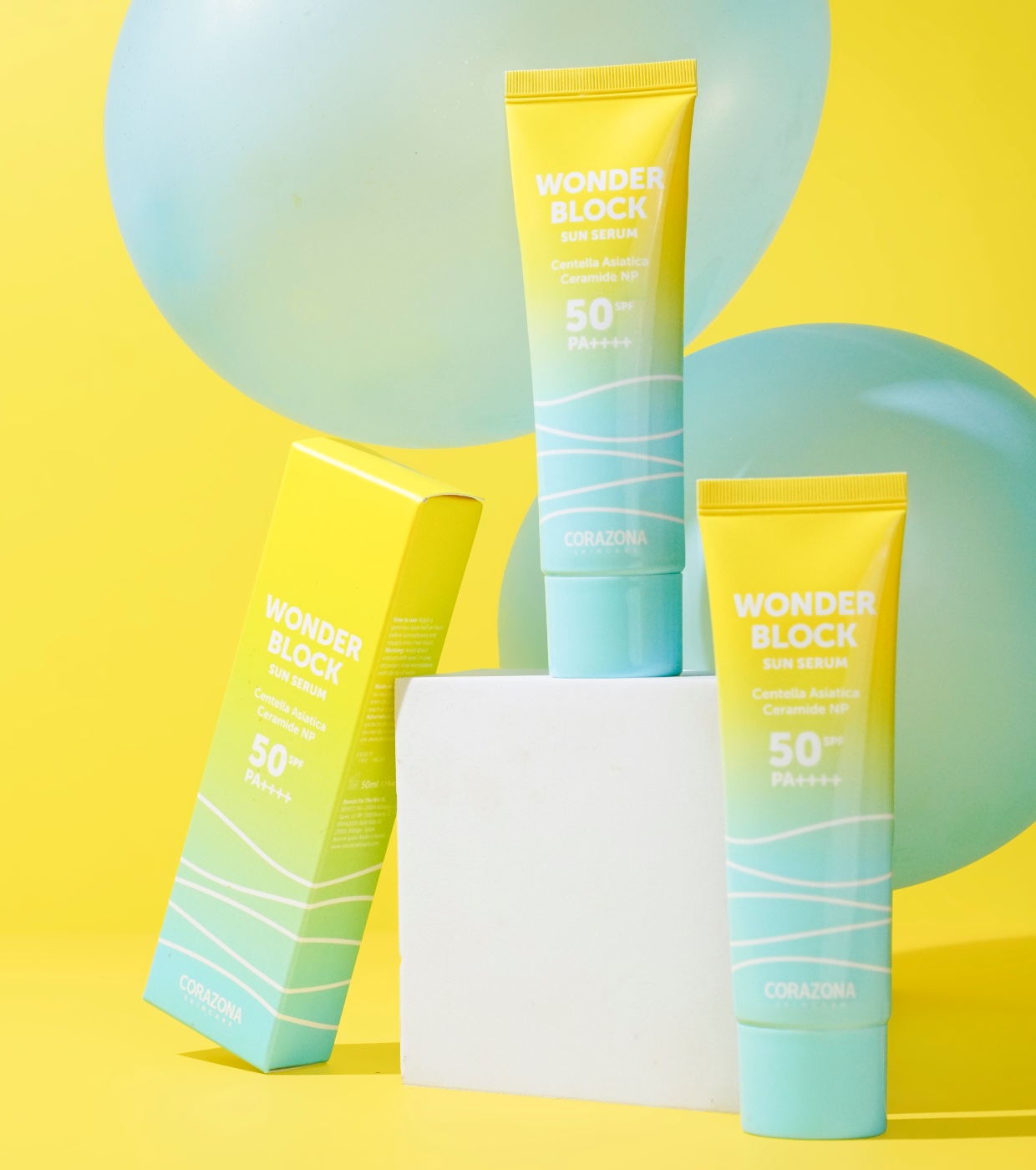 CORAZONA Skincare - Protetor solar em sérum Spf 50 PA++++ Wonder Block