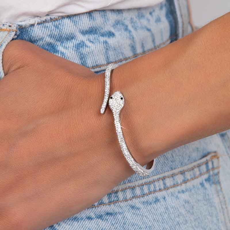 Bracelet - Acier inoxydable, cristaux & diamant