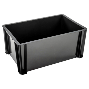 Stapelbare opbergbox Heavy Duty 36 liter zwart