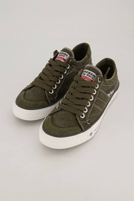 Herren-Sneaker von Dockers, aus Canvas, bis Gr. 50, dunkel oliv | Ulla Popken