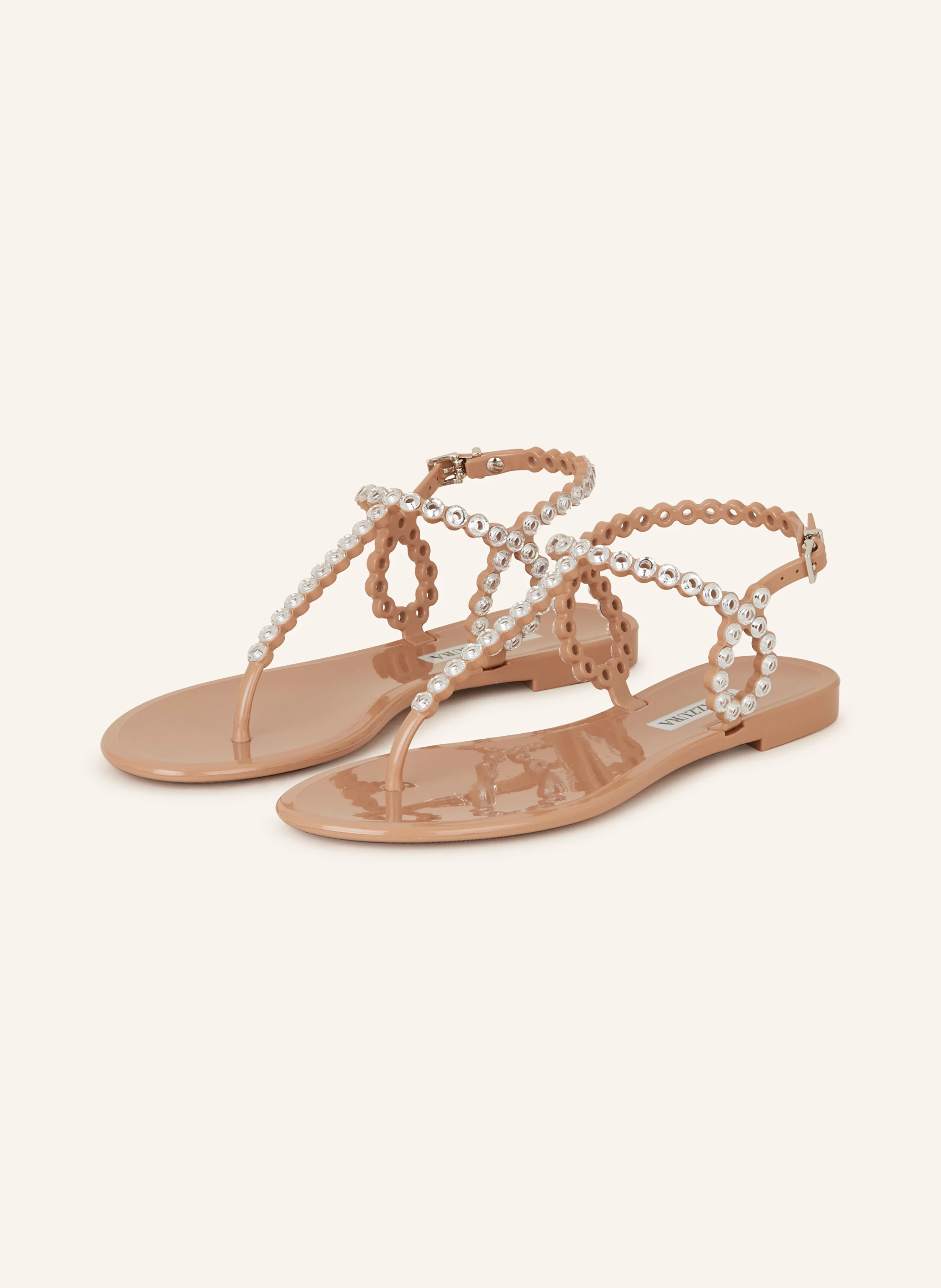 AQUAZZURA Zehentrenner ALMOST BARE CRYSTAL JELLY mit Schmucksteinen
