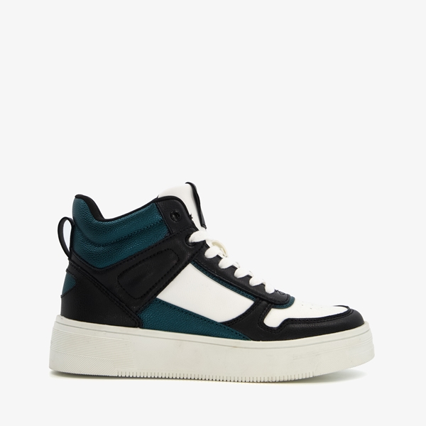 Blue Box hoge dames sneakers zwart/groen