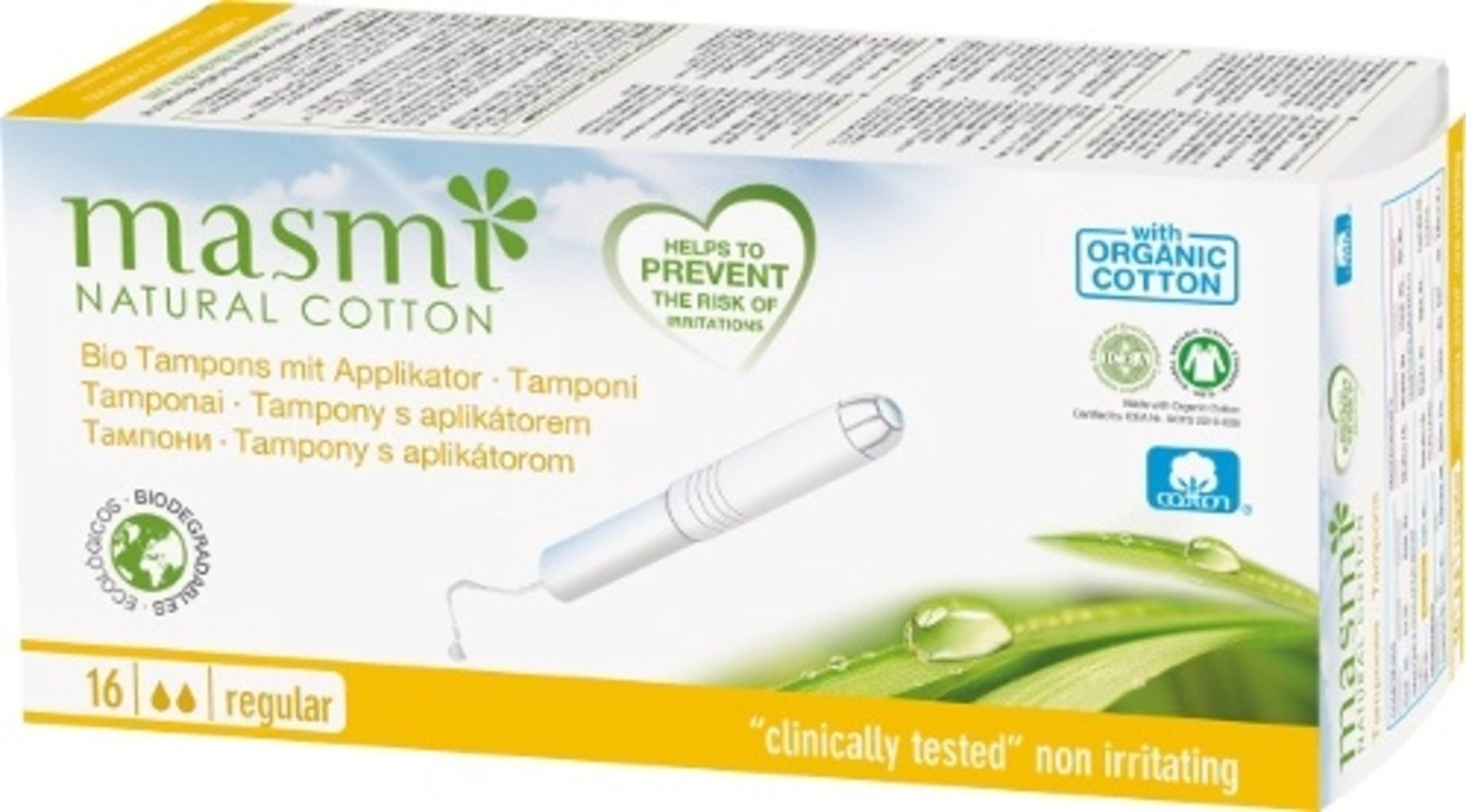 masmi  Bio Tampons + Applikator, Classic (16 Stk)