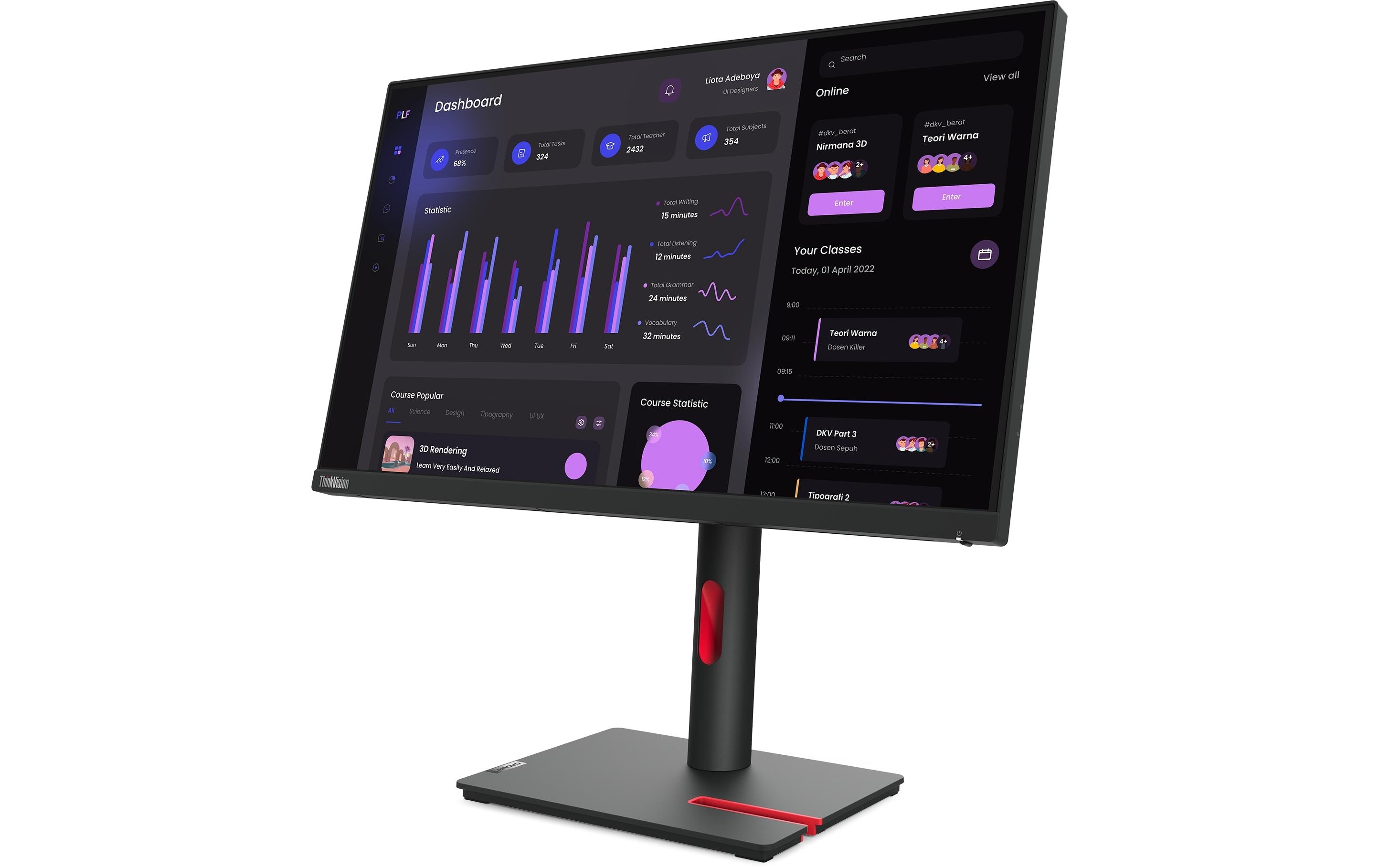 Monitor ThinkVision T24i-30<br>Ergonomischer 23.8