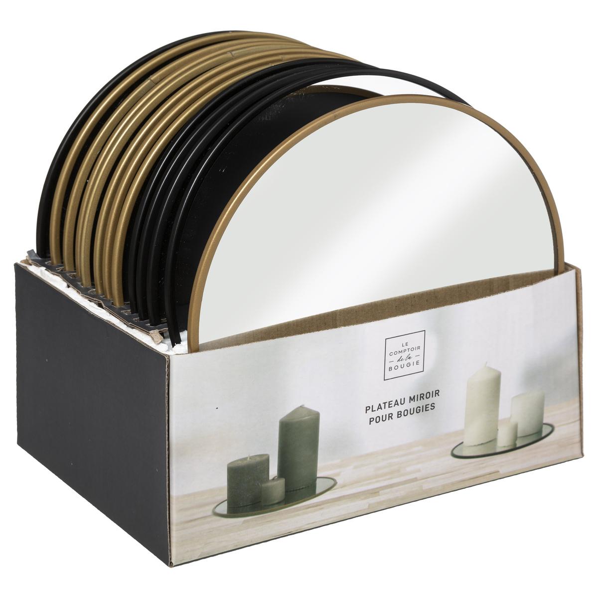 PLATEAU MIROIR POUR BOUGIE D.20CM