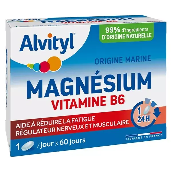 Alvityl Magnésium Vitamine B6 Libération prolongée dès 12 ans 60 comprimés