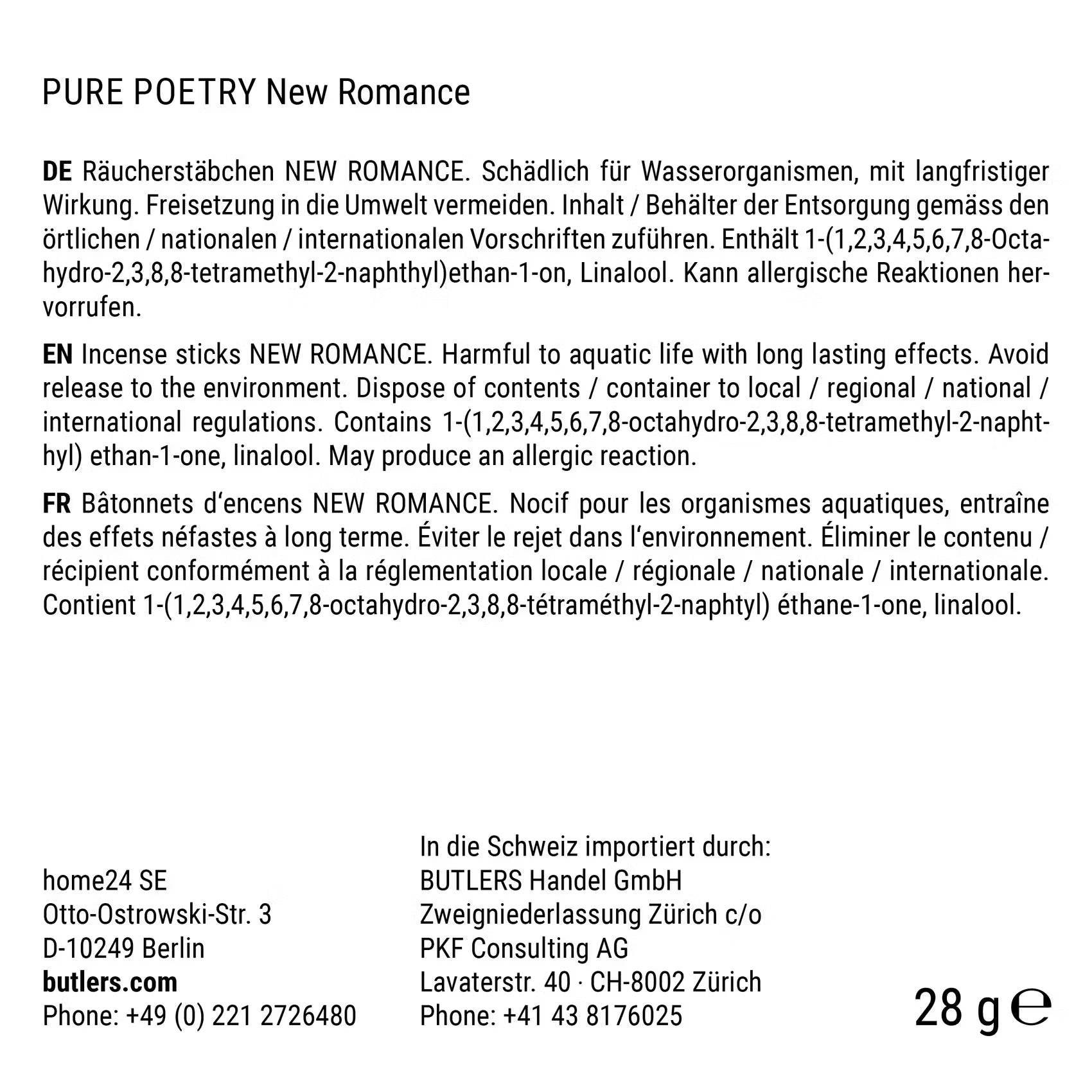 PURE POETRY Räucherstäbchen New Romance
