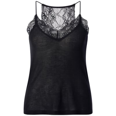 Damen-Spitzentop, Schwarz