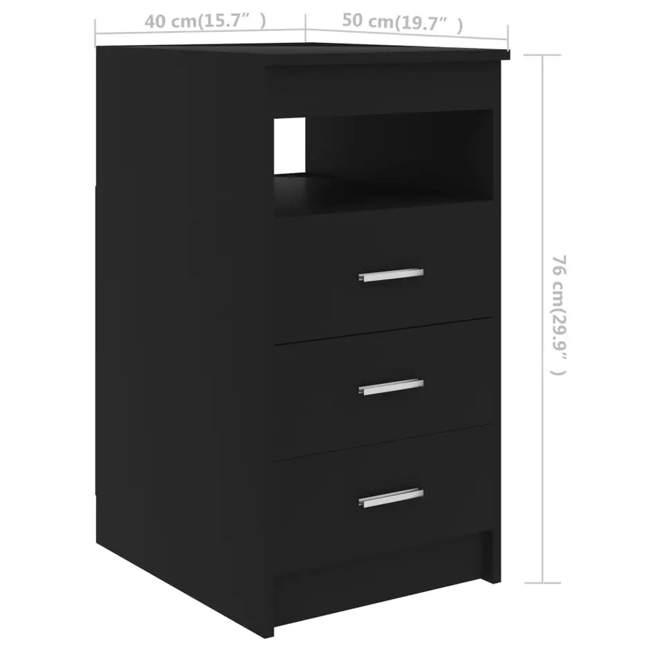 vidaXL - Bureau - Zwart - Bewerkt hout