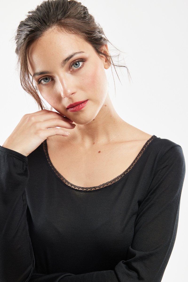 T-shirt manches longues - soie