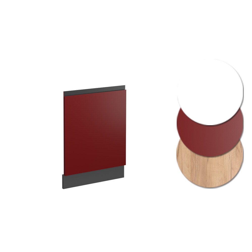 Vicco Geschirrspülerblende Küchenschrank Küchenmöbel R-Line J-Shape Anthrazit Rot 45 cm modern
