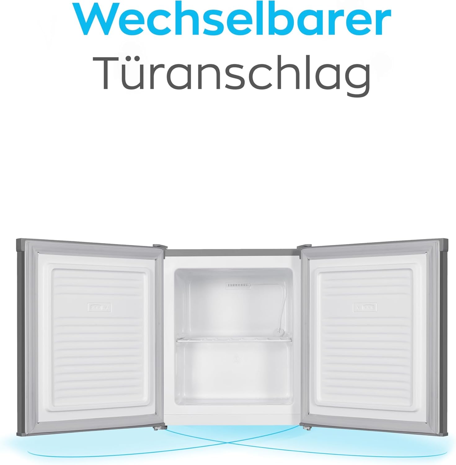 Heinrich´s Mini Gefrierschrank 33L -18°C klein kompakt leise:40db Gefrierbox; wechselbarer Türanschlag; mini Tiefkühltruhe Tiefkühlschrank,perfekt für Büro Camping Outdoor (Edelstahl/Inox)