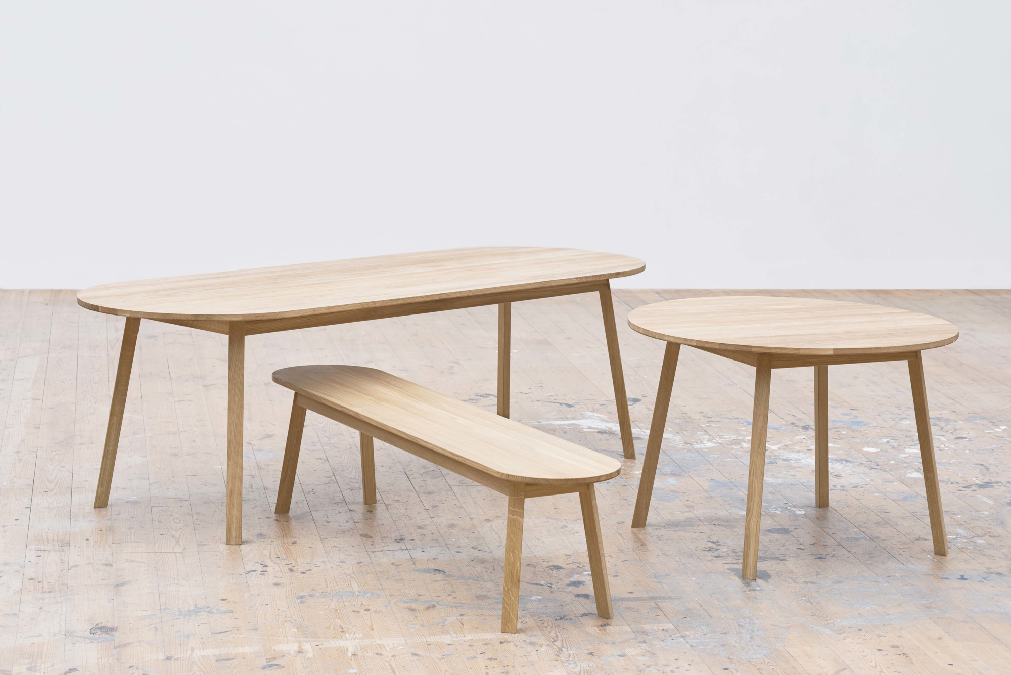 Eettafel Triangle Leg rond Ø115 massief geolied eiken