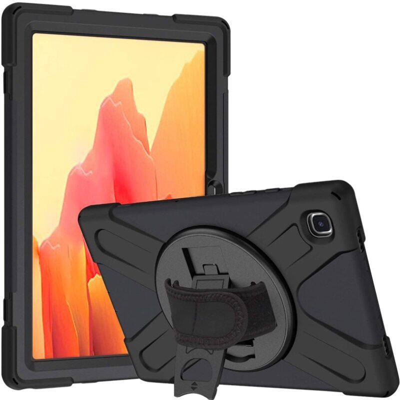 DLH Coque renforcee avec bandouliere, poignee rotative et pied support pour Samsung Galaxy Tab A7 10.4