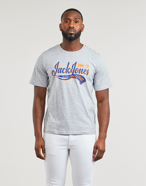 Jack & Jones - JJELOGO TEE SS O-NECK 2 COL SS24 SN - Gris
